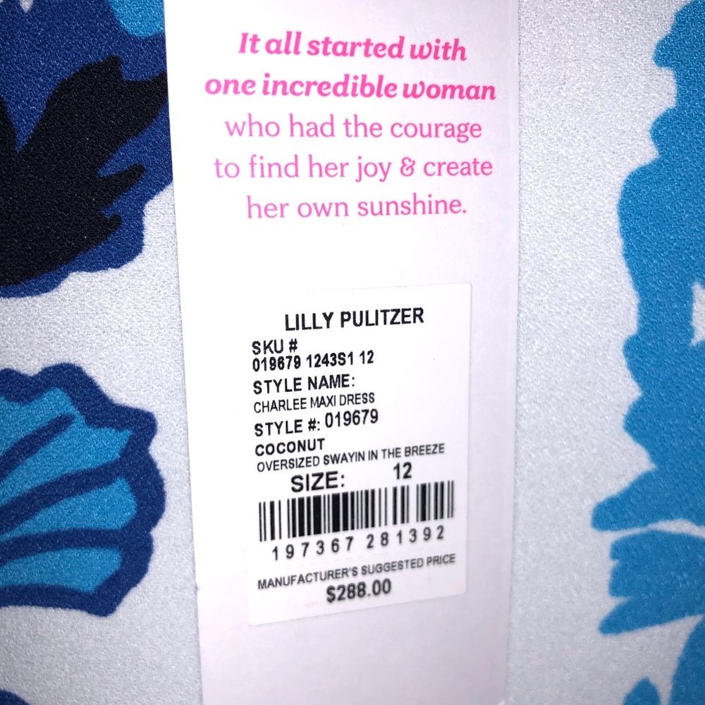 NWT Lilly Pulitzer Charlee Maxi Dress Coconut Swayin in the Breeze Size 12 - Picture 7 of 8